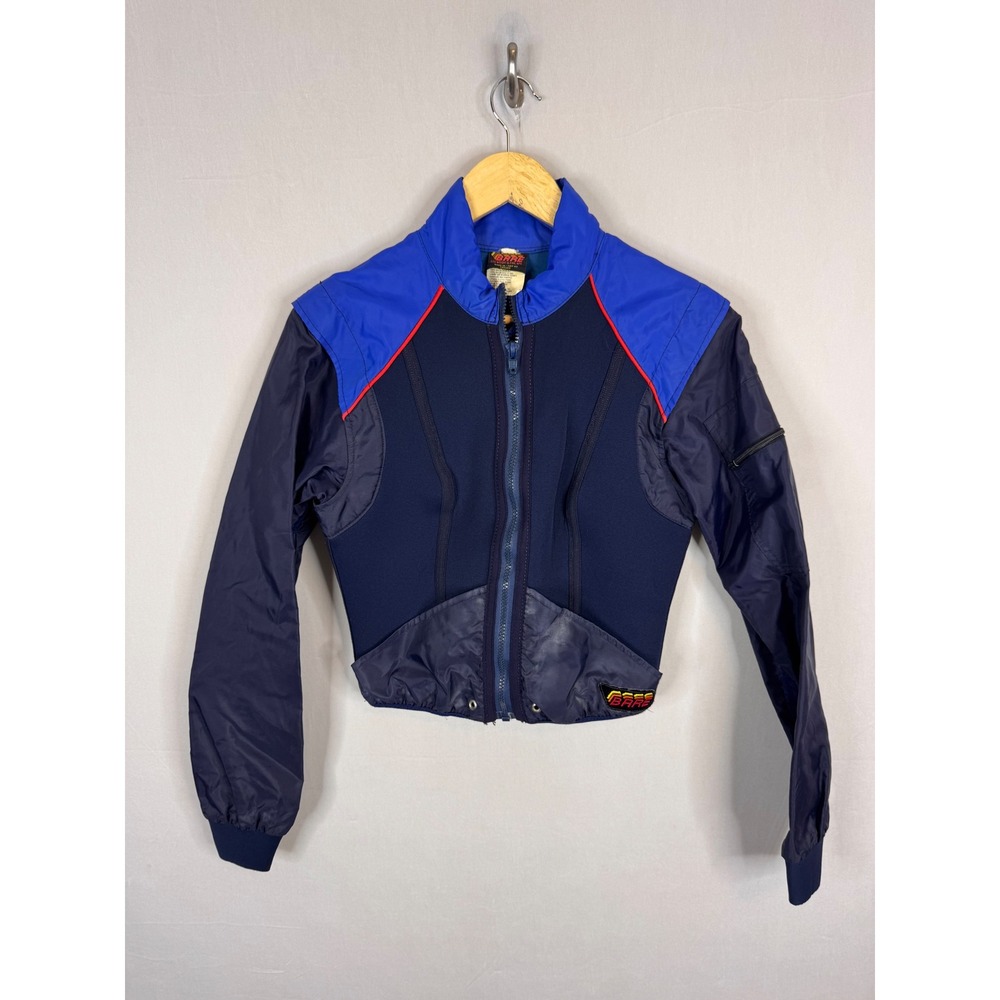 Vintage Bare Wetsuit Jacket Neoprene‎ Blue Navy Cropped Size 12 Women S